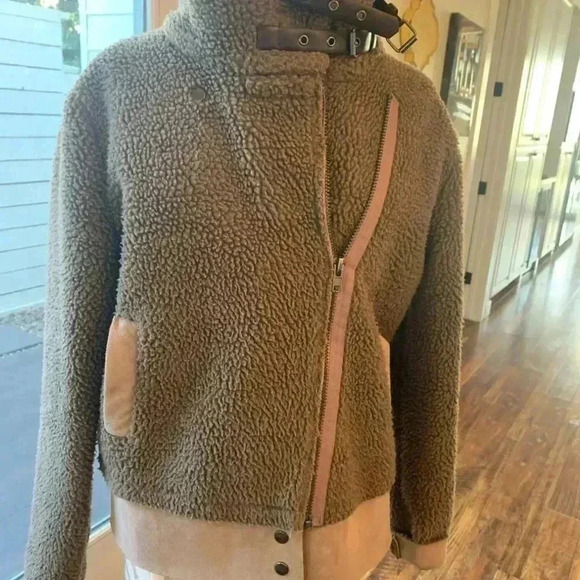 EVIDNT FAUX SHEARLING & SUEDE WARM JACKET SMALL - Picture 4 of 9